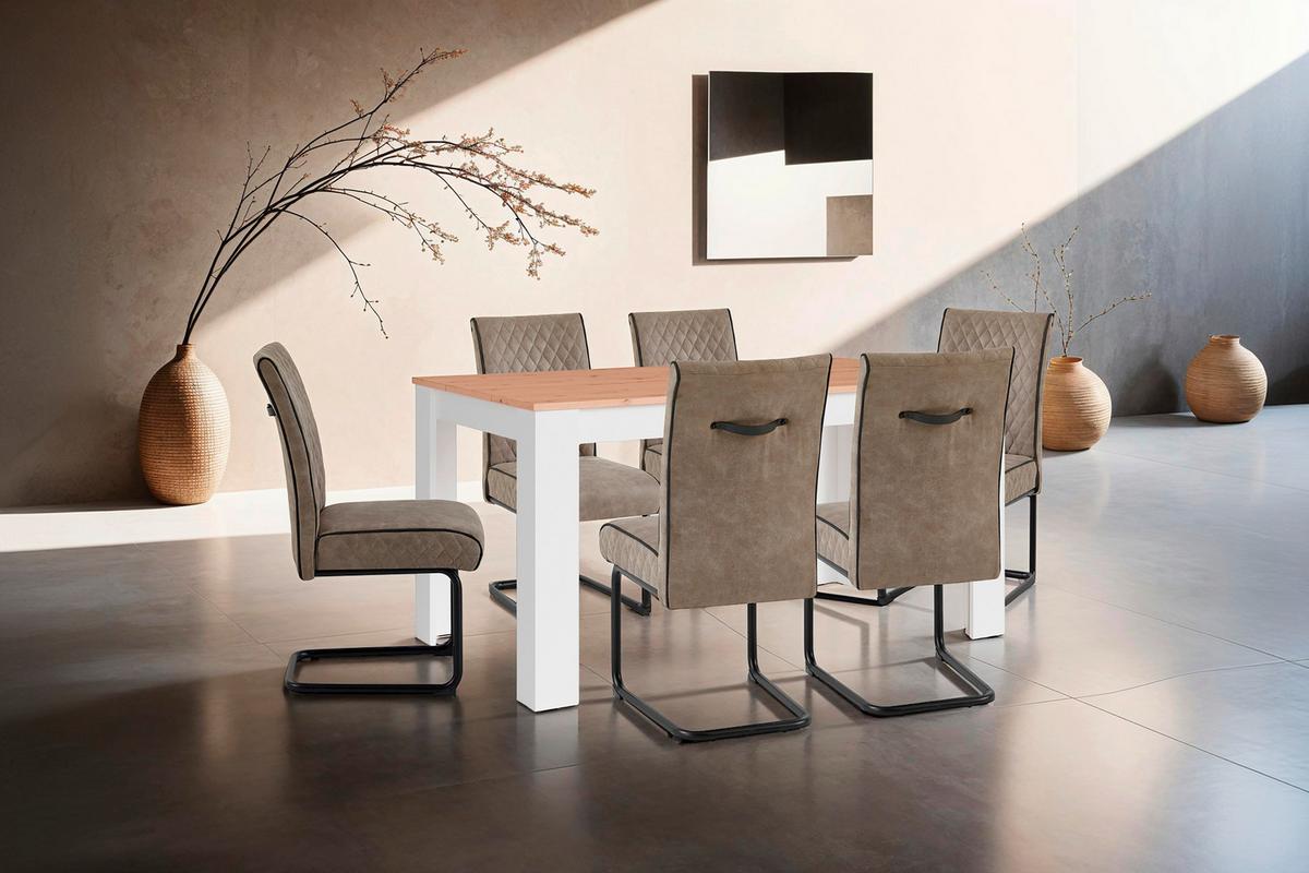 Esstisch Nori - Weiß/Eiche Artisan, MODERN, Holzwerkstoff (160/90/75cm) - MID.YOU