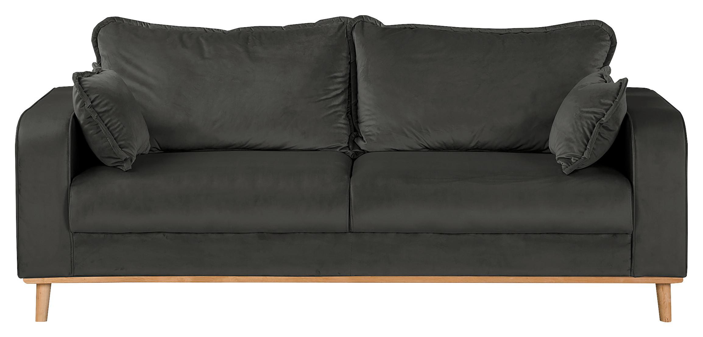 3-Sitzer-Sofa Beata Dunkelgrau B: 193 cm - Wengefarben/Dunkelgrau, Design, Textil (193/86/87cm) - Livetastic