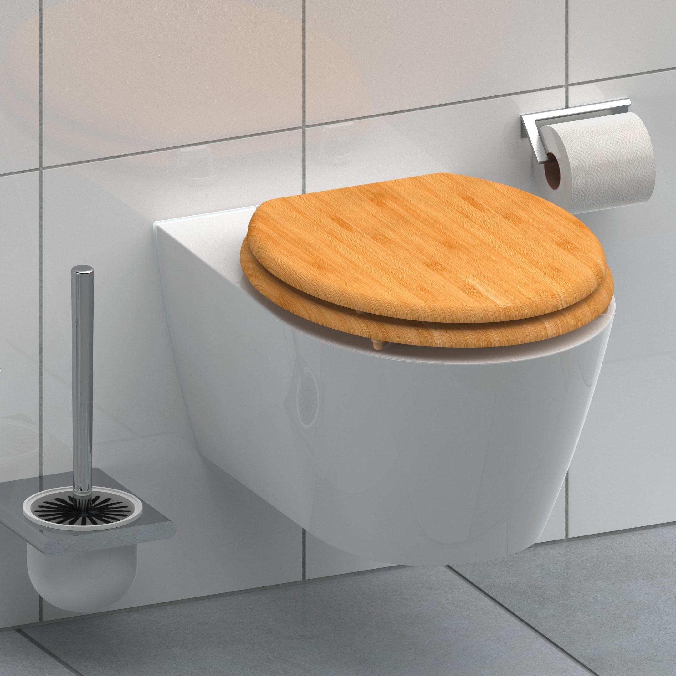 WC-Sitz Naturfarben Bamboo
