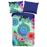 Wendebettwäsche Fiorenza - Blau/Multicolor, MODERN, Textil