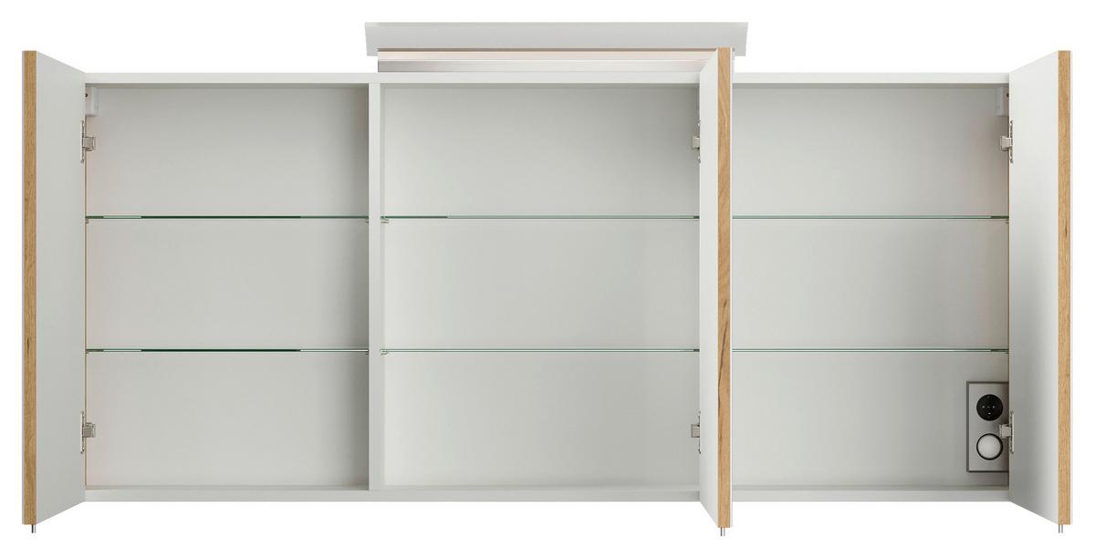 Spiegelschrank Eiche Dekor B: 140 cm - Eichefarben, MODERN, Glas/Holzwerkstoff (140/62/17cm) - MID.YOU