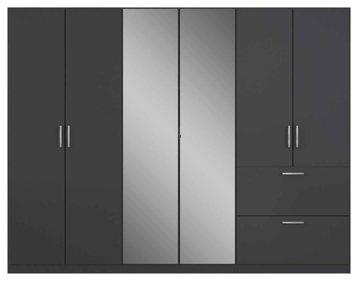 Drehtürenschrank Padua Grau B: 271 cm - Grau, MODERN, Holzwerkstoff (271/210/54cm) - Rauch Möbel