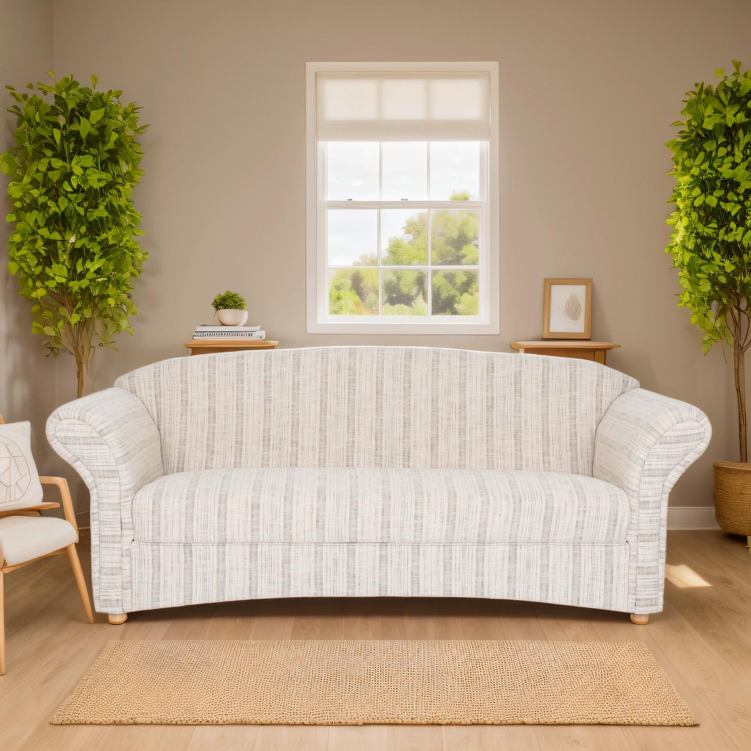3-Sitzer Loretta Grau, ca. 204x83x85 cm - Hellgrau, Basics, Holz/Textil (204/83/85cm)