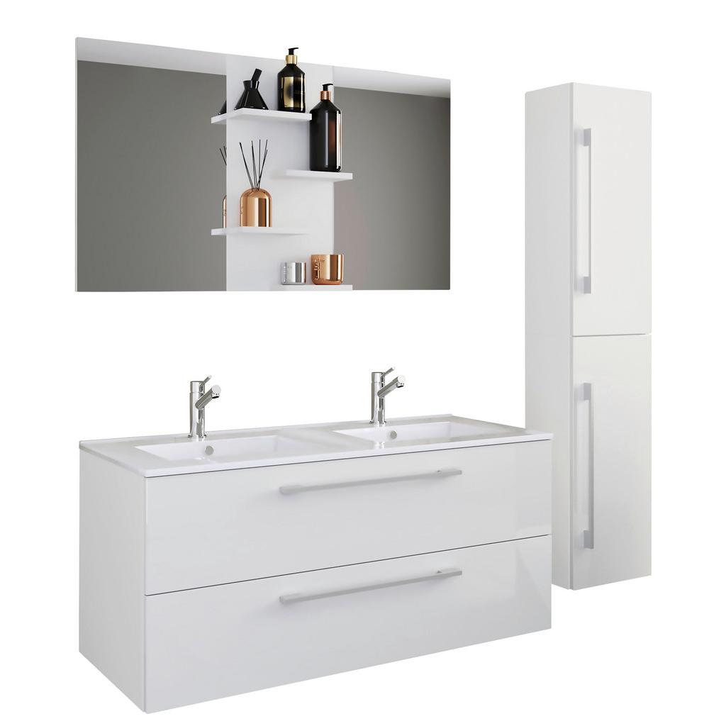 Badmöbel-Set 4--Teilig. hängend Budasi 112 cm Weiß