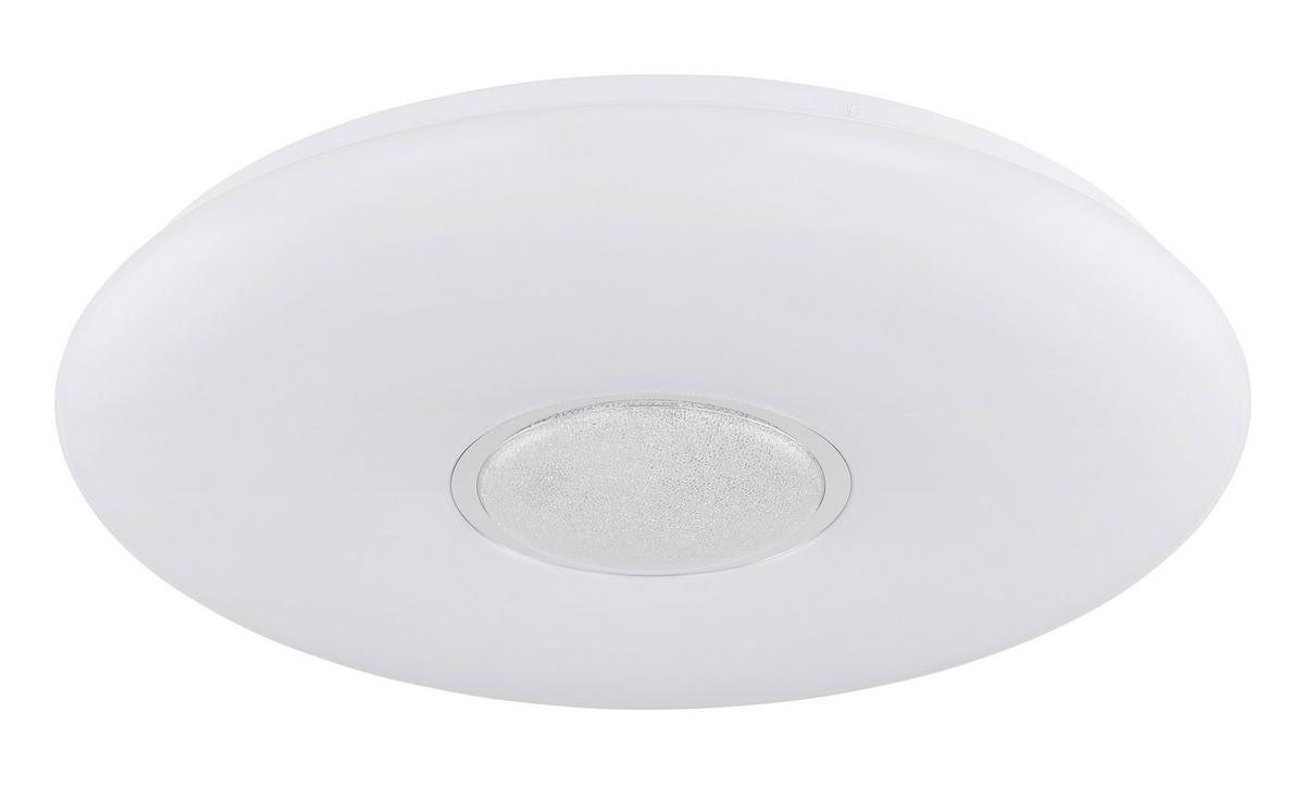 LED-Deckenleuchte Ø 48,5 cm, Timerfunktion und Farbwechsler - Klar/Opal, Design, Glas/Kunststoff (48,5/7,2cm) - Globo