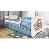 Kinder-/Juniorbett Babydreams inkl. Matratze 80x160 - Blau/Birkefarben, MODERN, Holz/Holzwerkstoff (80/160cm) - MID.YOU