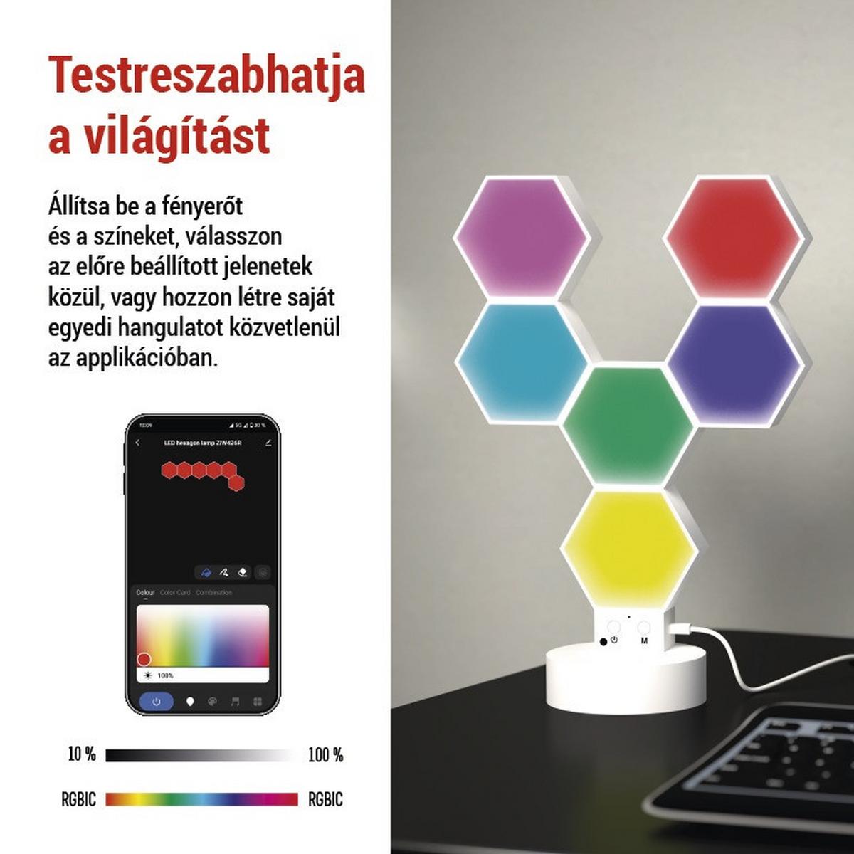 Led Asztali Lámpa Gosmart Hexagon - Basics