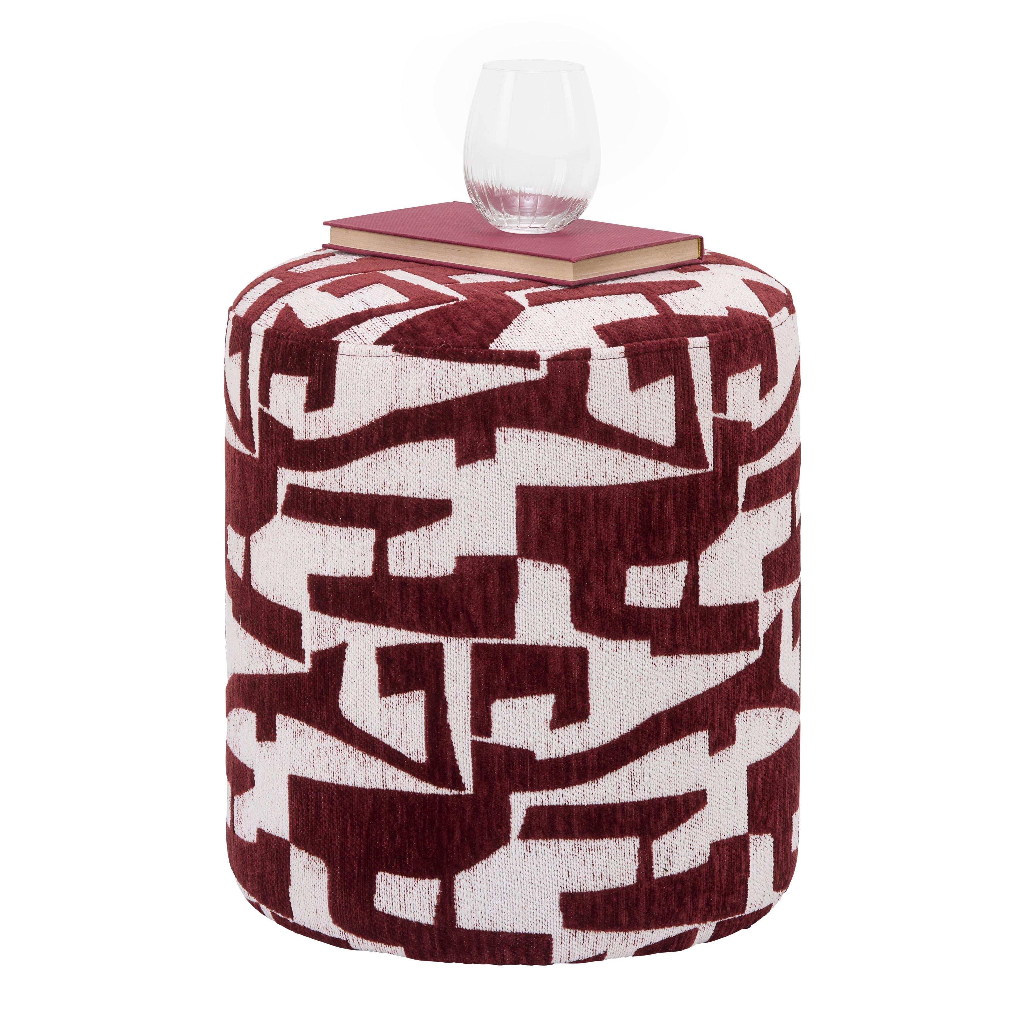 Taburetka MARIE, červenohnedá/biela ženilka - červenohnedá/biela, Lifestyle, kompozitné drevo/textil (35/35/40cm) - Mömax