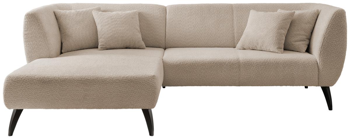 Ecksofa Colori Beige S: 160/264 cm - Beige/Schwarz, MODERN, Holz/Textil (160/264cm) - MID.YOU