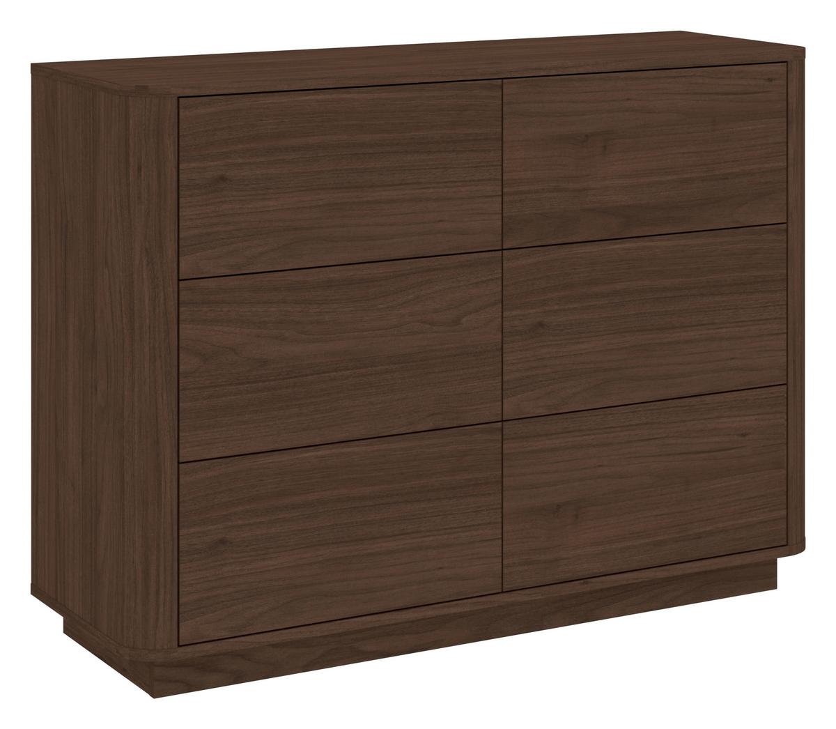KOMMODE Mocha Walnussfarben B: 115,2cm - Walnussfarben/Schwarz, Design, Holzwerkstoff (115,2/85,5/40cm) - MID.YOU