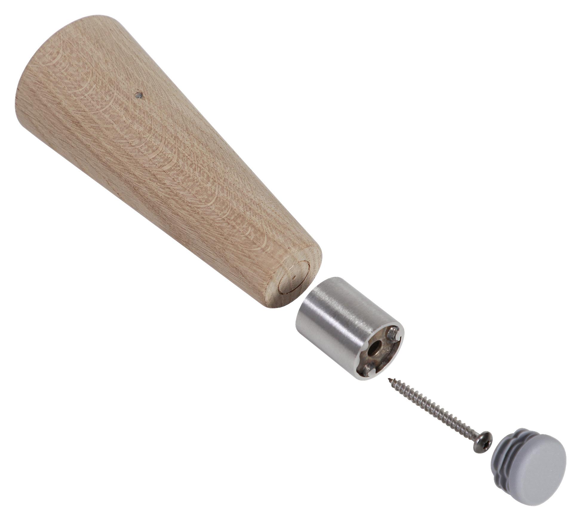 Möbelfuß-Applikation B: 2,5 cm Edelstahl Rund - Edelstahlfarben, Basics, Metall (2,5/3cm)