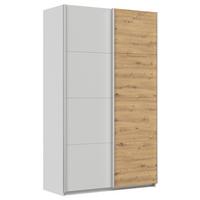 Schwebetürenschrank B: 136cm Feldkirch Seidengr/eiche Dekor - Hellgrau/Eiche Artisan, MODERN, Holzwerkstoff (136/229/62cm)