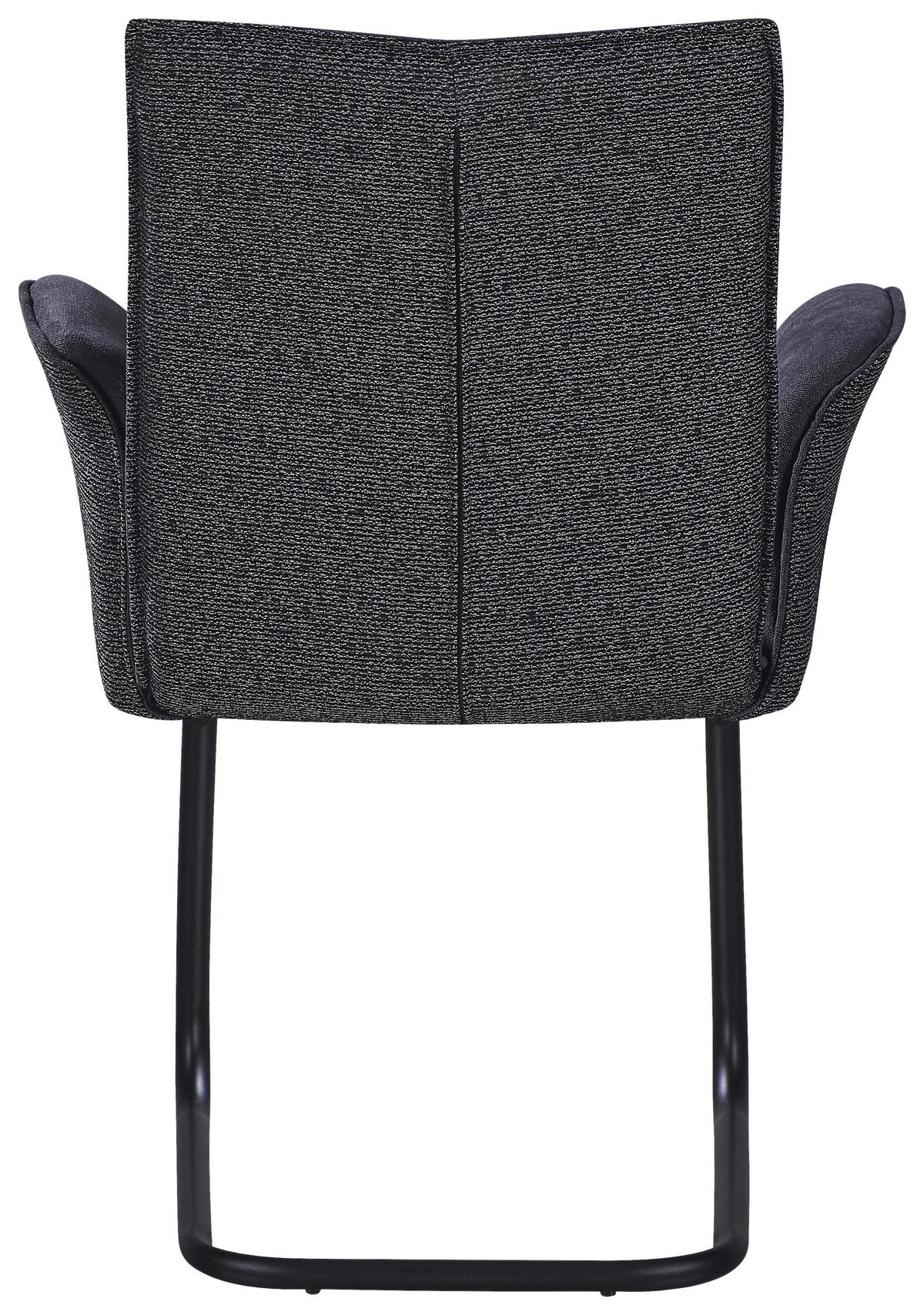 ŽIDLE S PODRUČKAMI NOVA - šedá/černá, Moderní, kov/textil (63/90/61cm) - Premium Living