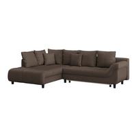 Ecksofa Mendoza - Dunkelbraun/Schwarz, Design, Textil (197/309cm) - Ondega