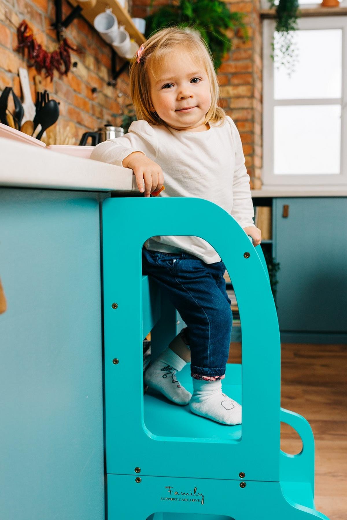 Kombihochstuhl Car Step Stool Blau - Blau, Basics, Holz (38/90/40cm)