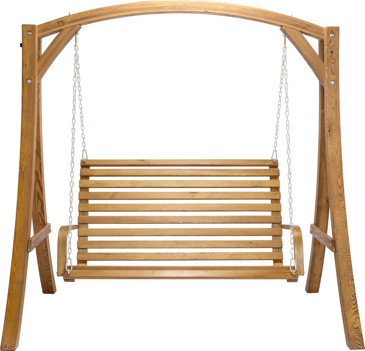 Hollywoodschaukel Medina 2-Sitzer - Lärchefarben, MODERN, Holz/Metall (193/195/128cm) - Ondega
