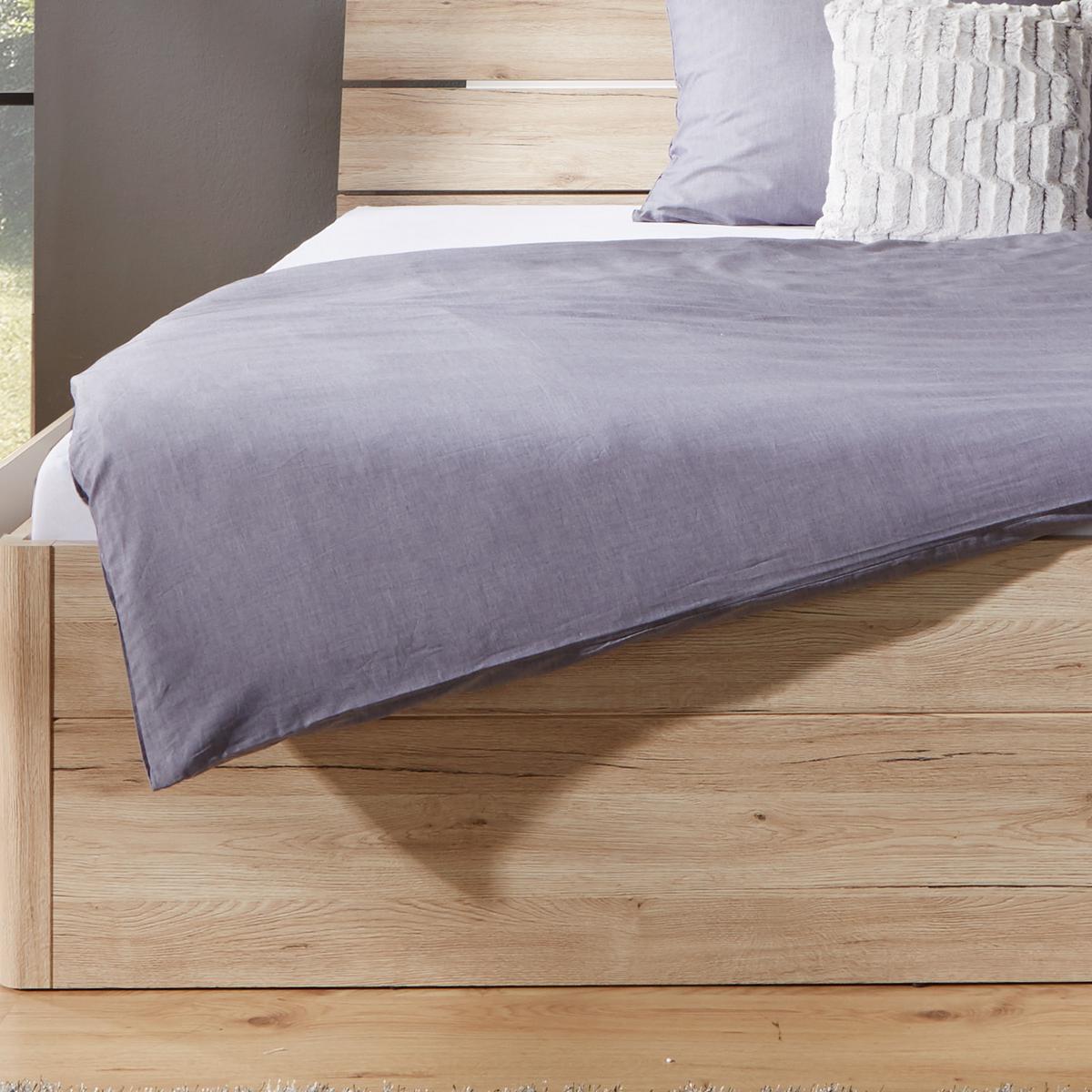 Bett Inkl. Laden + Led 140x200 Mars, Eiche Dekor - Eichefarben/Eiche San Remo, MODERN, Holzwerkstoff (140/200cm) - MID.YOU
