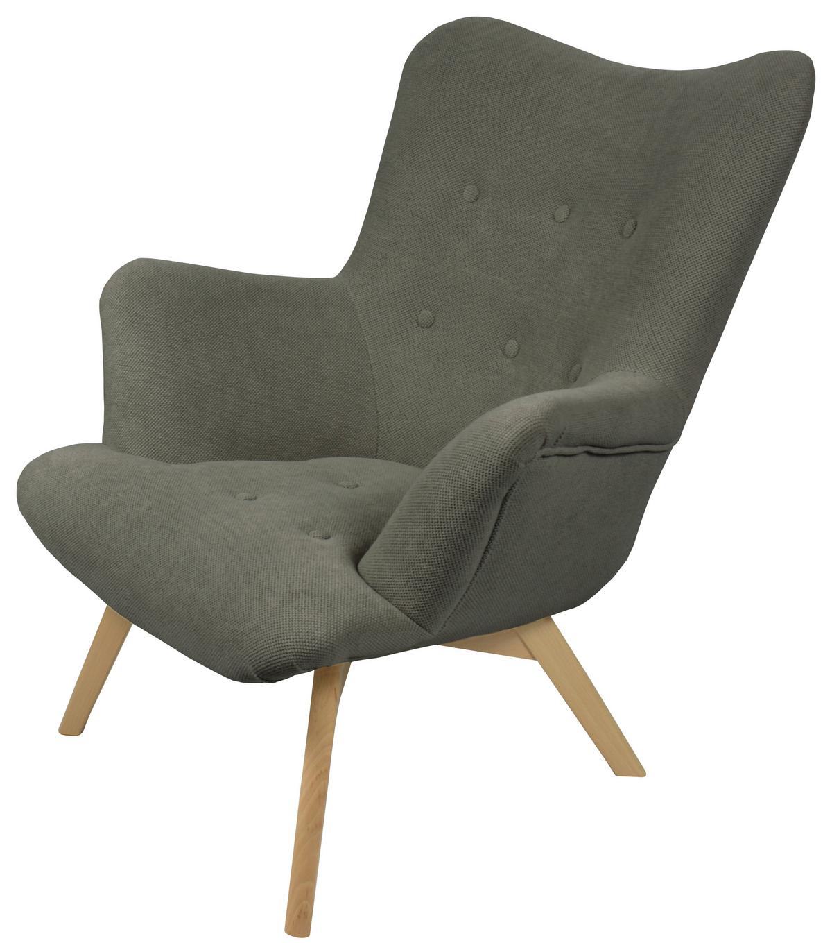 Kreslo Safin, antracitové SAFIN - prírodná farba/antracitová, Modern, drevo/textil (88/92/96cm)