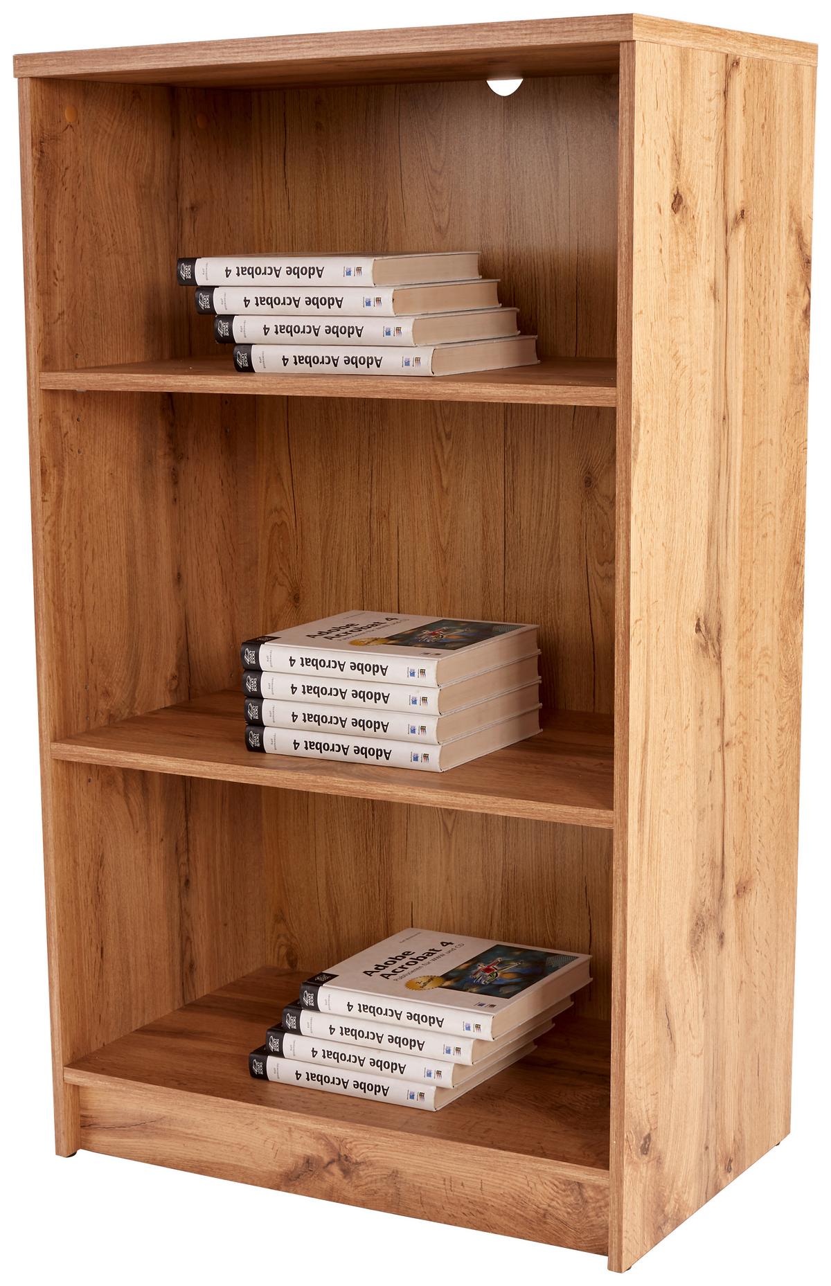 Regal 4-You New B 74 cm, Eiche Dekor - Eichefarben/Schwarz, MODERN, Holzwerkstoff (74/111,5/34,6cm)