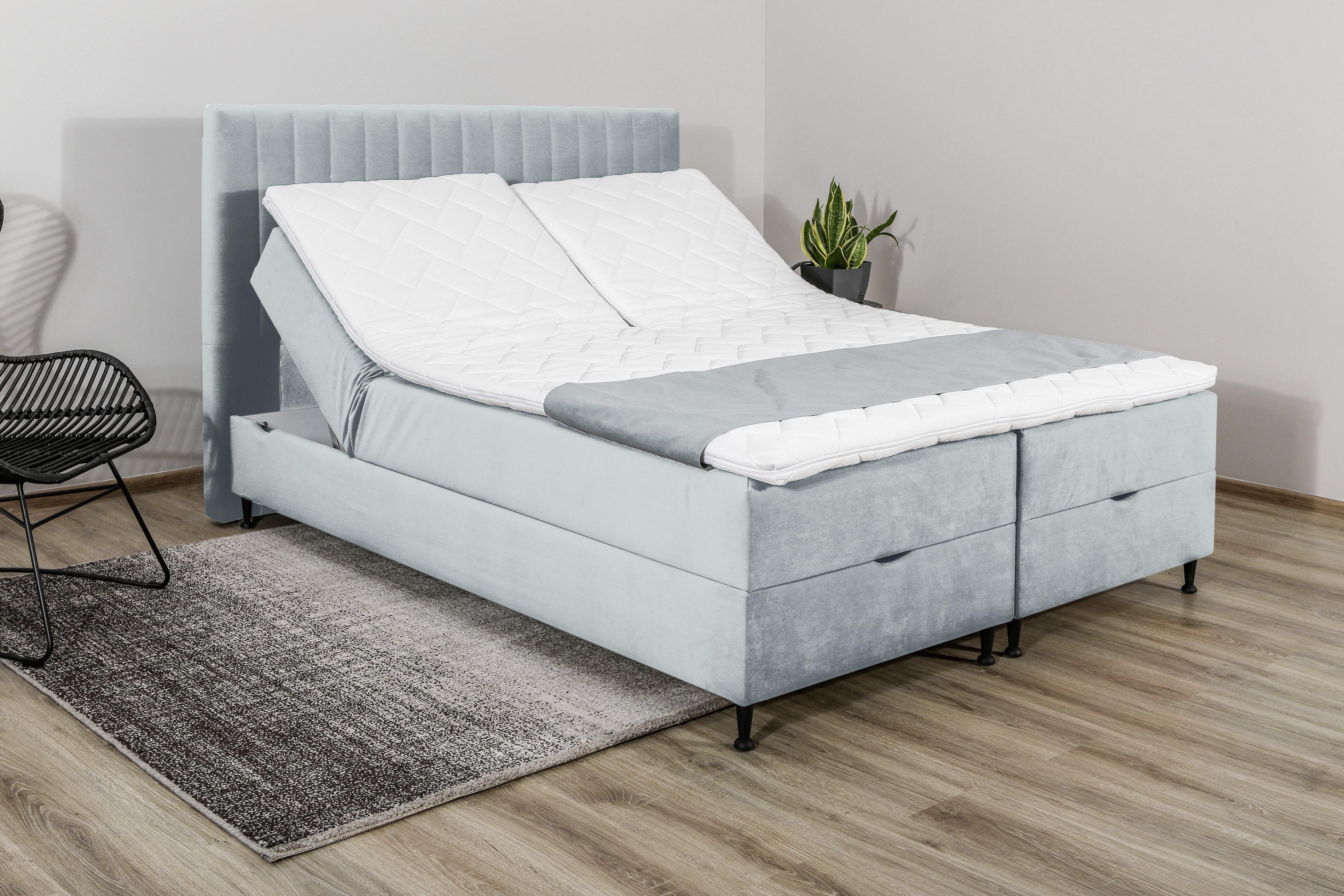 Verstellbares Boxspringbett mit Topper