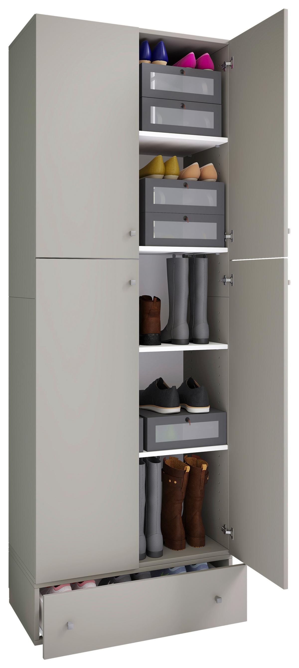 Drehtürenschrank B: 70 Cm Lona Xxl Grau - Grau, MODERN, Holzwerkstoff (70/200/39cm) - MID.YOU