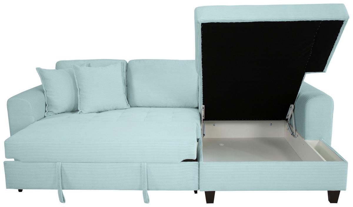 Ecksofa Moritz Graugrün S: ca. 265x155 cm - Salbeigrün, Trend, Textil (265/155cm)