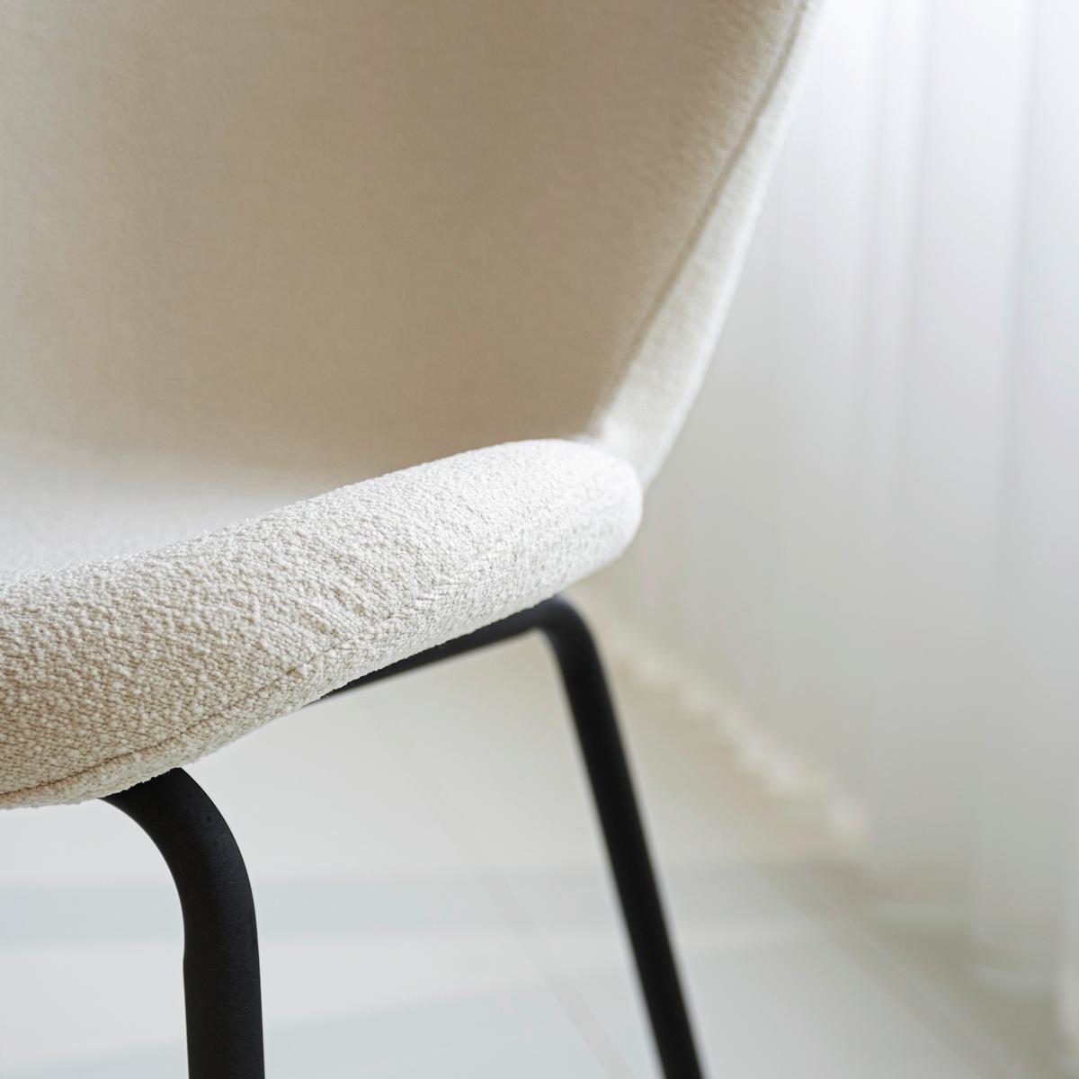 Stuhl-Set Caen Beige/Weiß B: 50 cm - Creme/Schwarz, MODERN, Textil/Metall (50/88,5/42cm) - MID.YOU