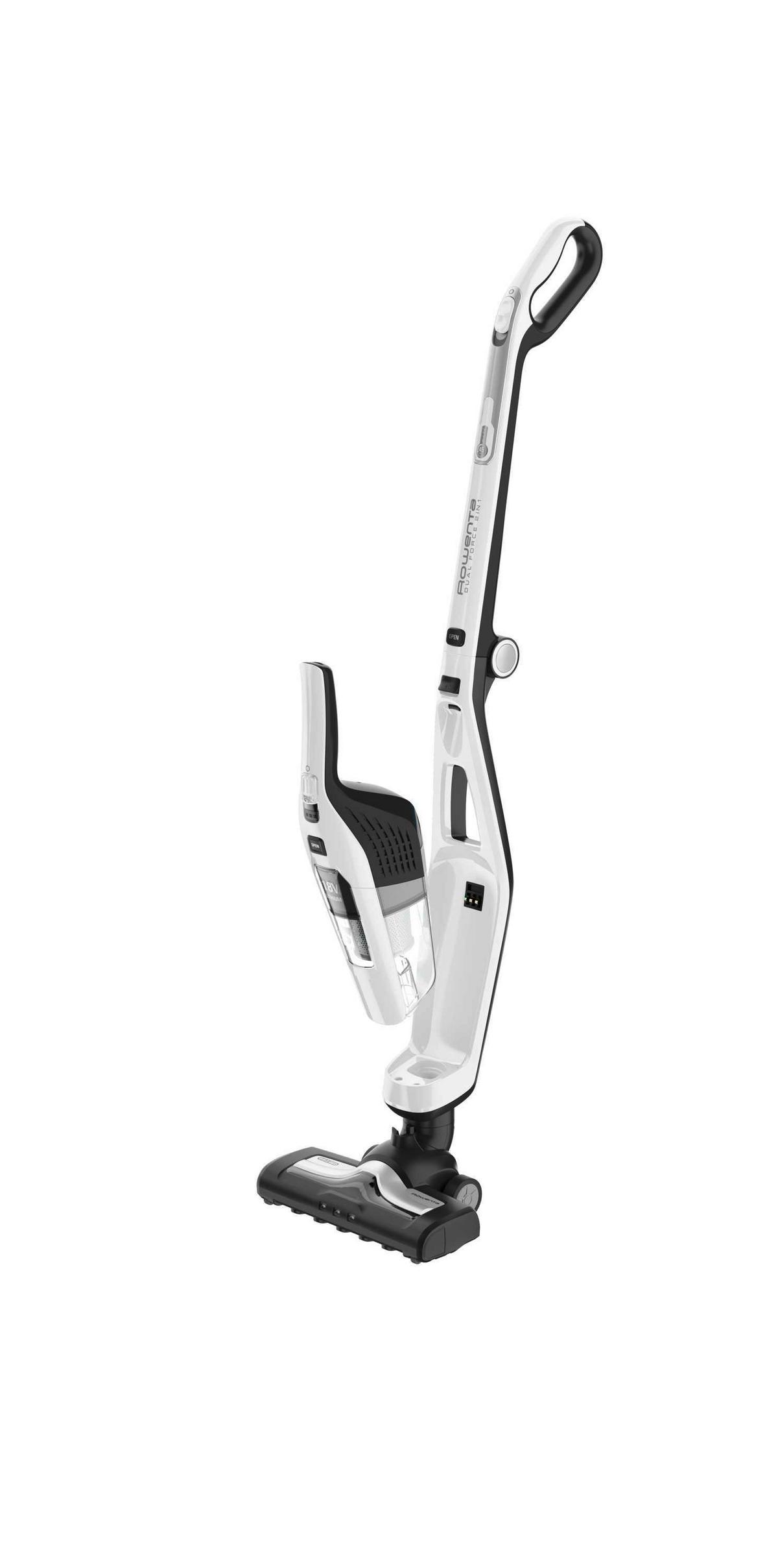 Akku-bodenstaubsauger Mit Led-Licht Und 2in1 Funktion - Schwarz/Weiß, Basics, Kunststoff (60/19/31,5cm) - Rowenta
