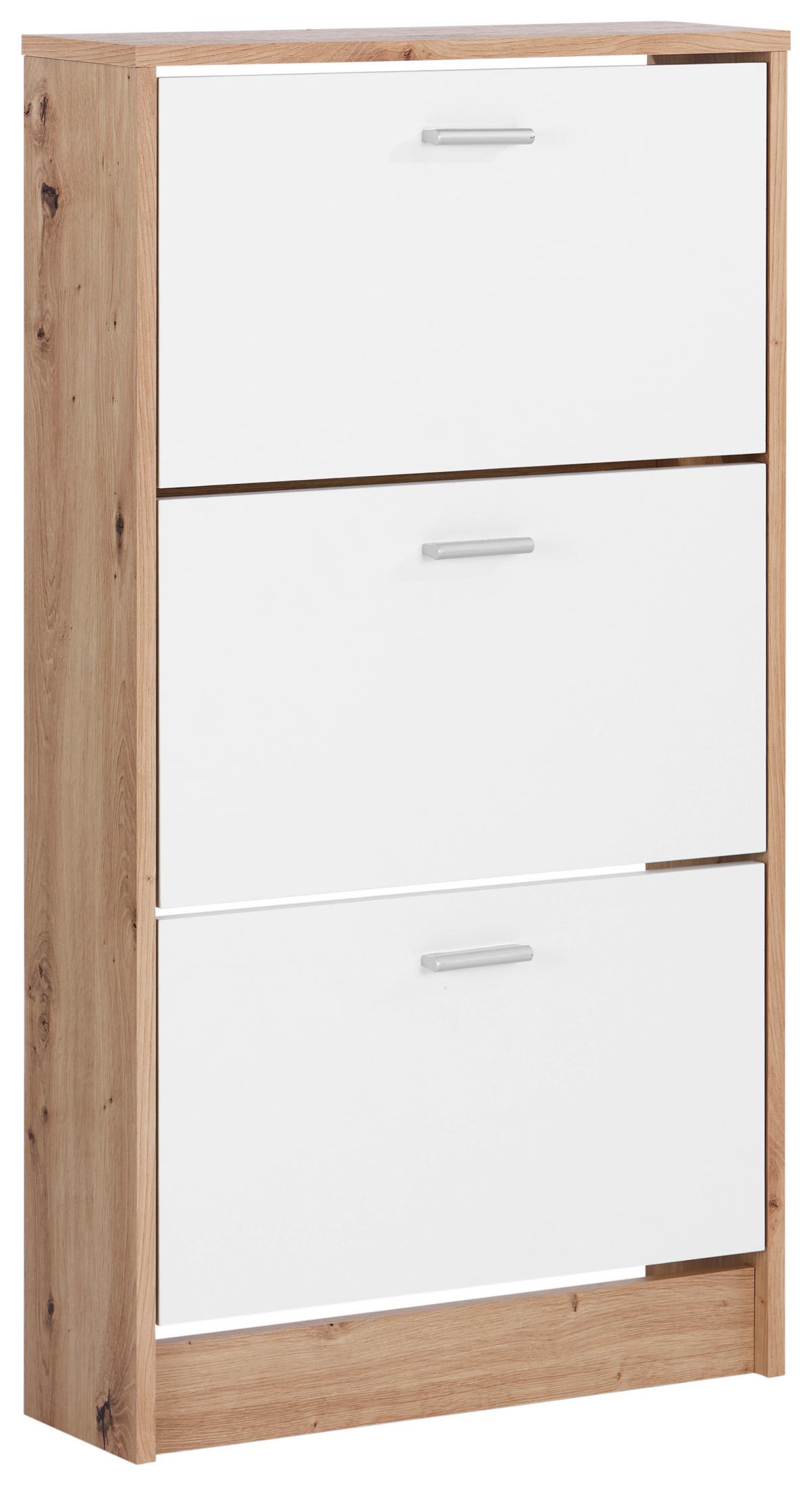 VÝKLOPNÁ SKRINKA NA TOPÁNKY DA13 - biela/farba duba, Modern, kompozitné drevo/plast (58/107/18cm)