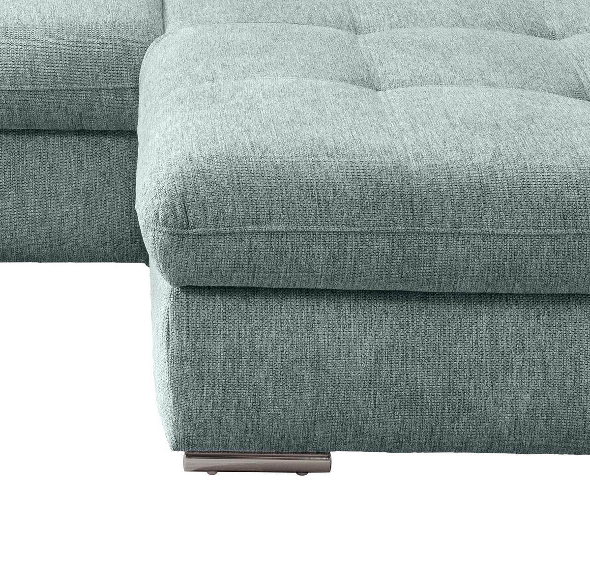 Ecksofa Dalida Blau S: 300x196 cm - Chromfarben/Blau, Design, Textil (300/196cm) - Livetastic