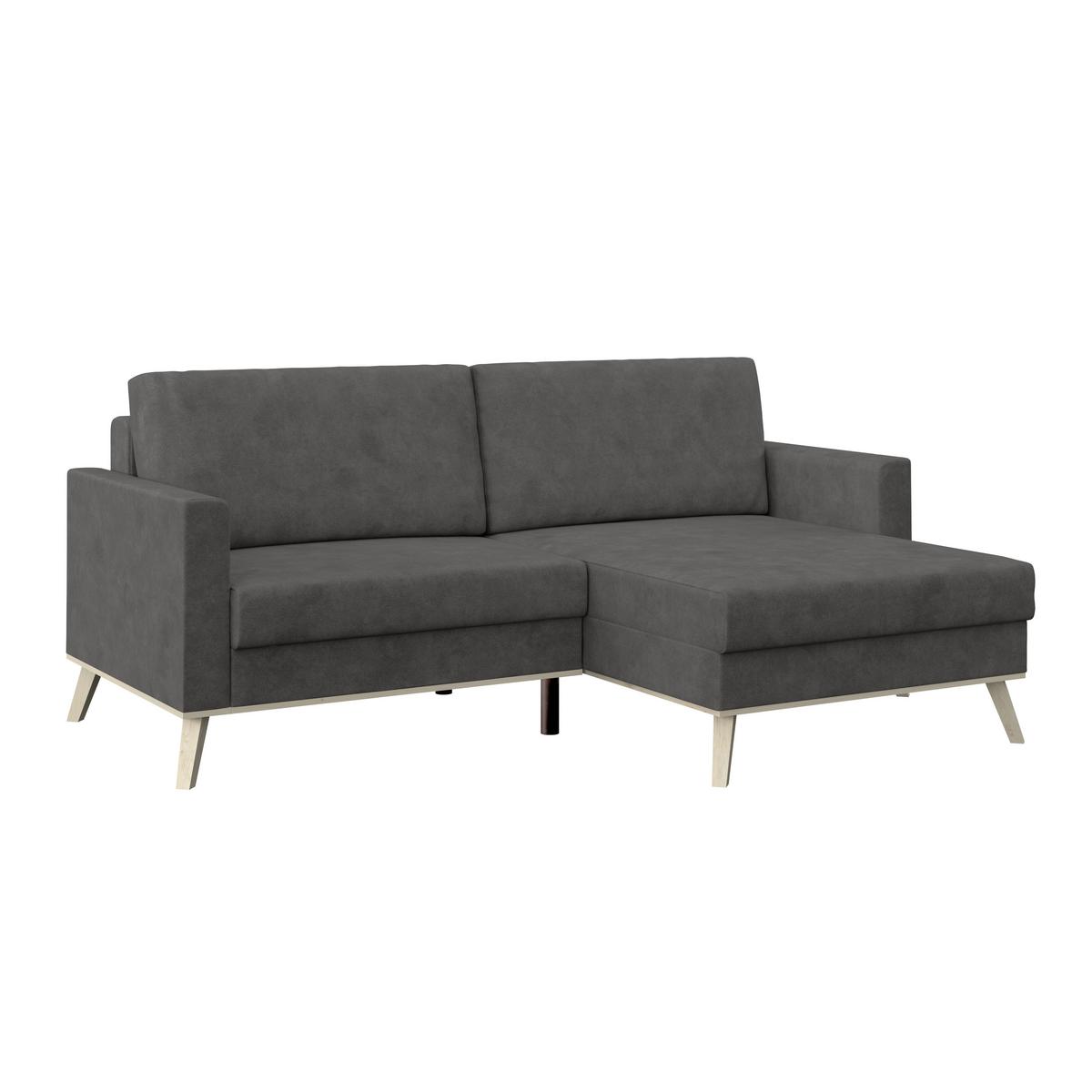Ecksofa Carini - Eichefarben/Anthrazit, Basics, Textil (222/152cm)