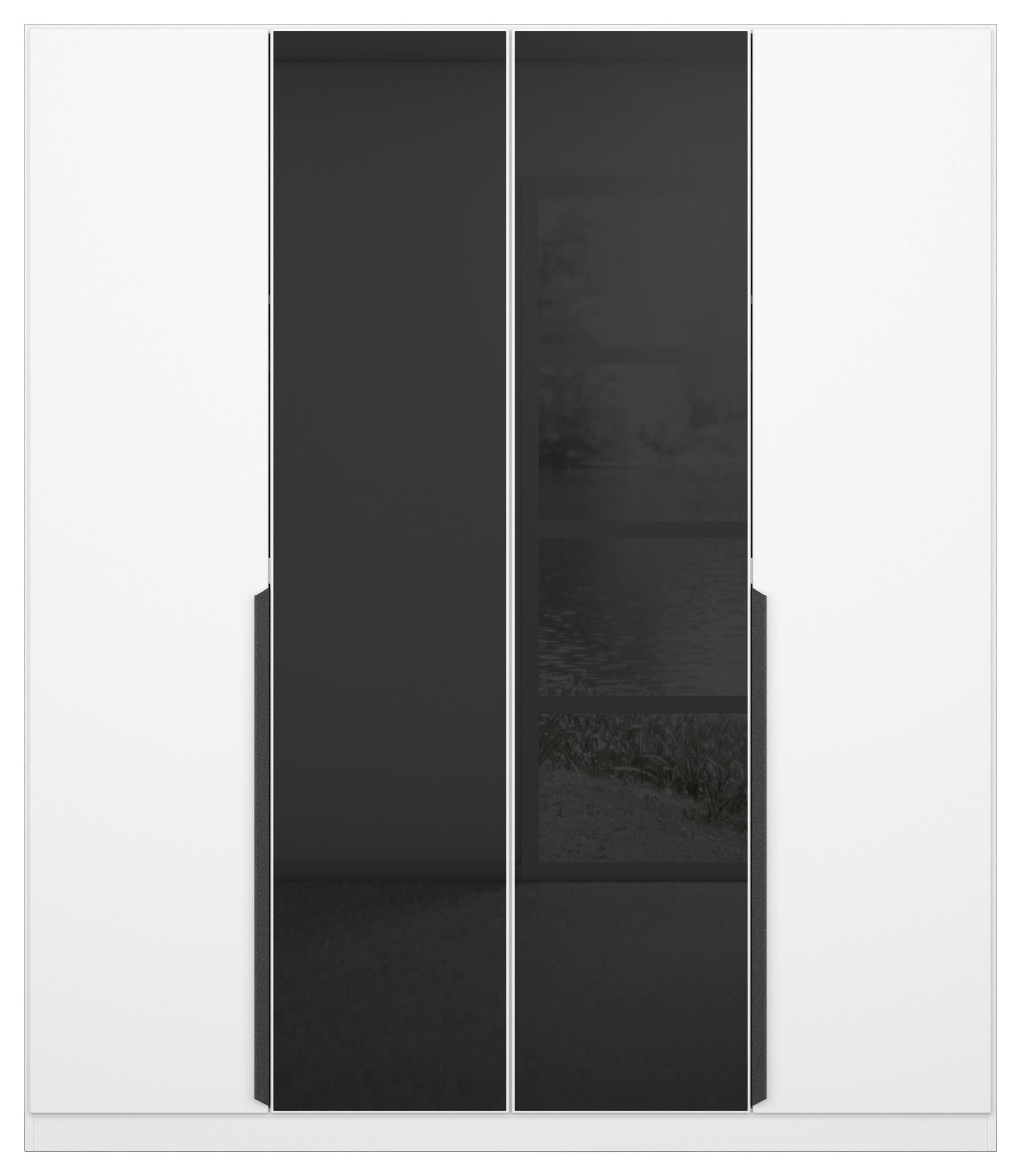 Drehtürenschrank Artemis 181 cm Anthrazit/Weiß - Anthrazit/Weiß, MODERN, Glas/Holzwerkstoff (181/210/54cm) - Rauch Möbel