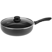 Bratpfanne Reventon D/H: 29/14 cm Aluminium + Deckel - Schwarz, KONVENTIONELL, Glas/Metall (47/29/14cm) - Riess