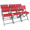 Klappsessel-Set 6-Tlg. Sumila Metall/Textil - Rot/Schwarz, MODERN, Textil/Metall (79/45/46cm) - Ambia Garden