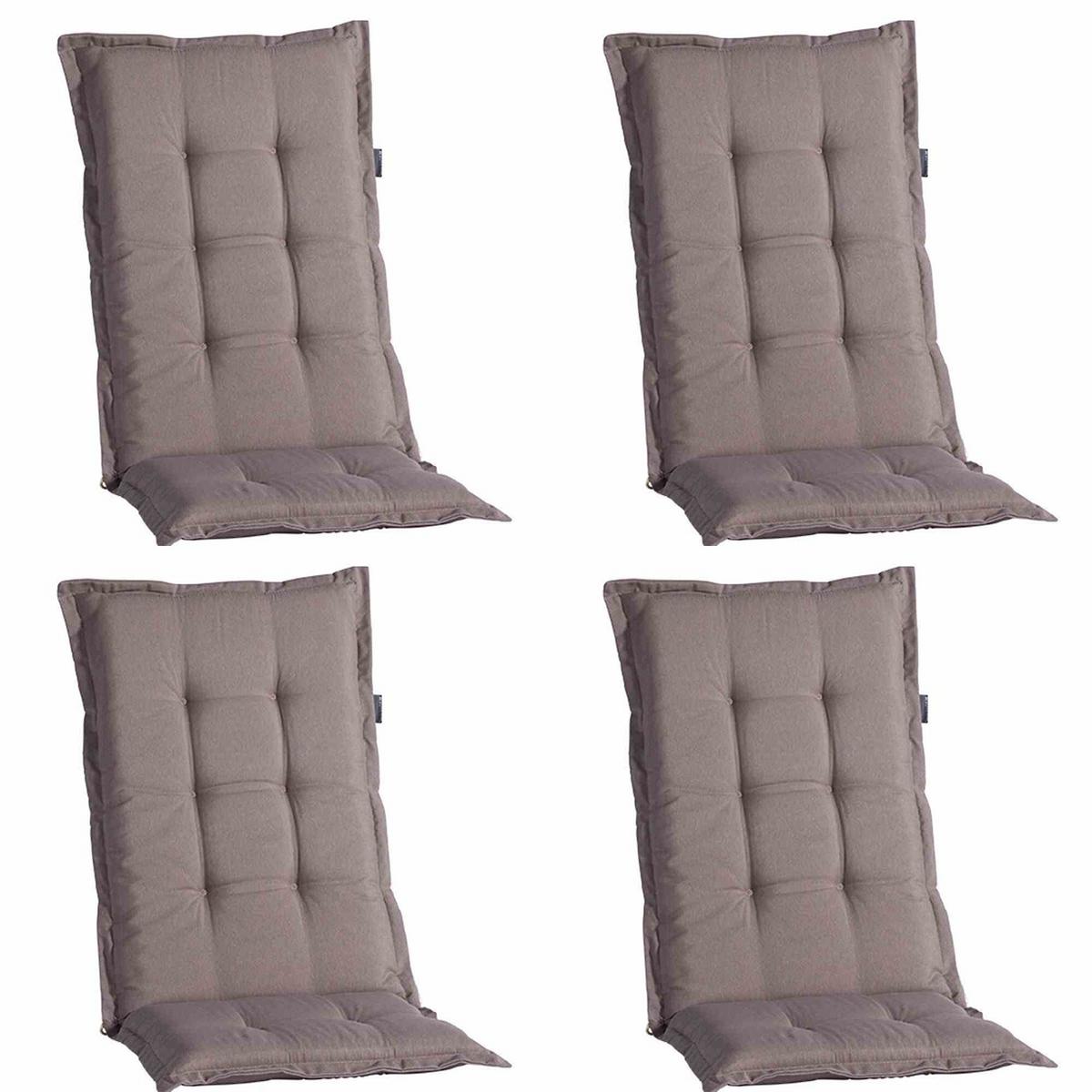 Hochlehner Auflage 4-tlg. 50x8x123cm Taupe - Taupe, KONVENTIONELL, Textil (50/8/123cm) - Ambia Garden