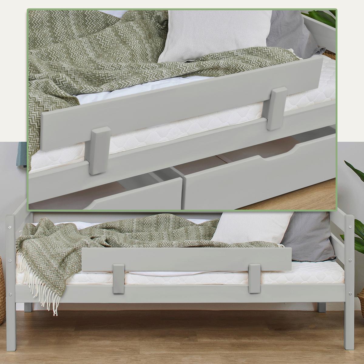 Bettschutzgitter Eco Comfort Grau, B: 100 Cm - Grau, MODERN, Holz (100/22,5/4cm) - MID.YOU