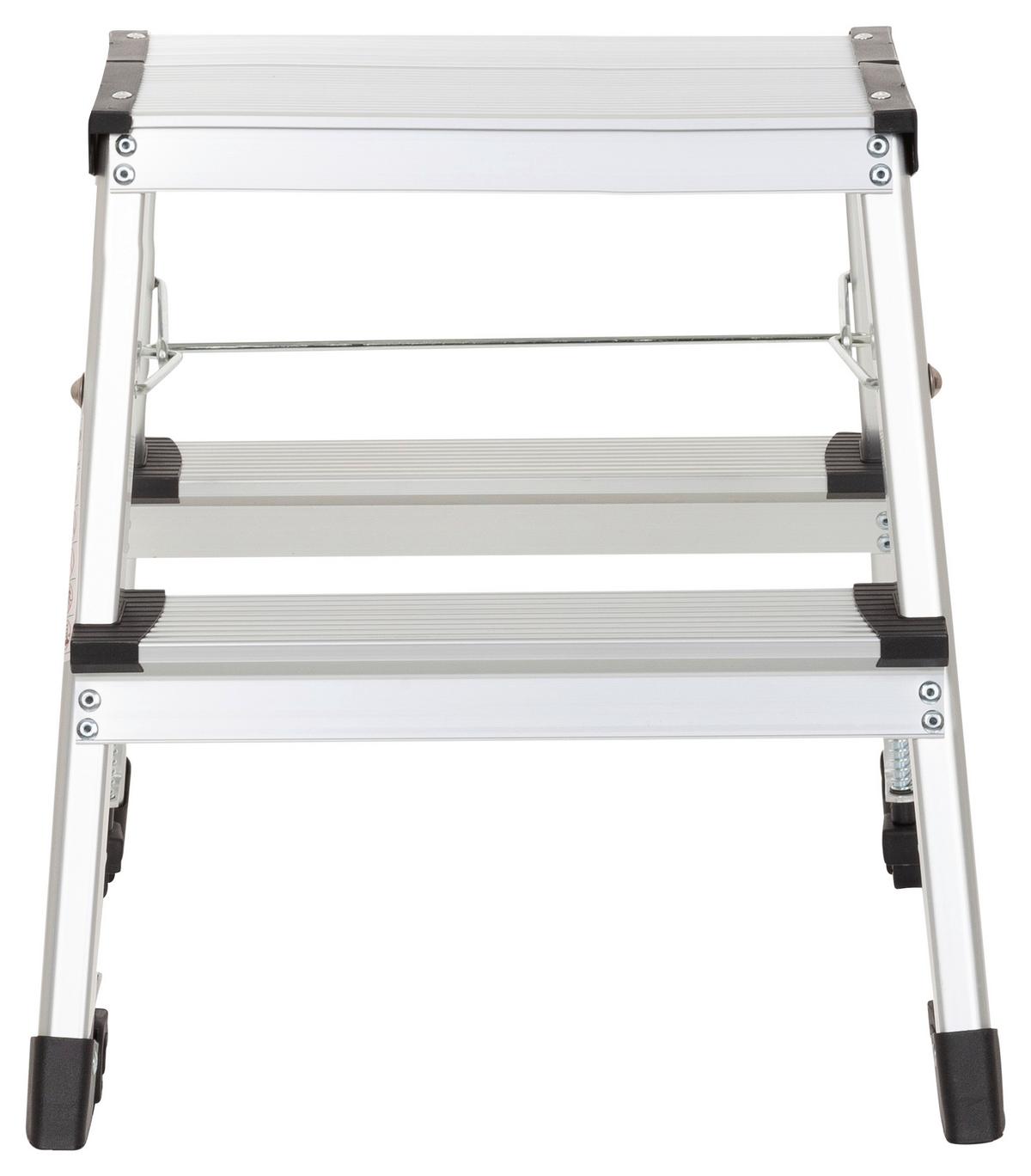 Klapptrittleiter Solid Vi - Alufarben, Basics, Metall (39,5/46/23cm) - MID.YOU