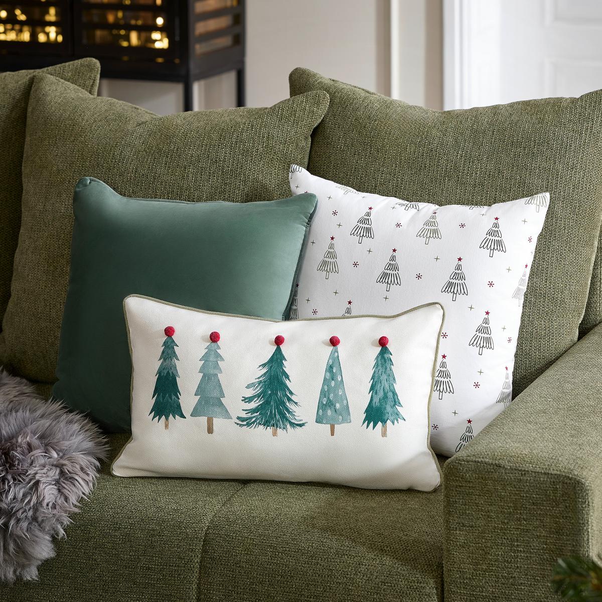 DEKORAČNÝ VANKÚŠ CAROL - biela/zelená, kov/textil (30/50/6cm) - Mömax