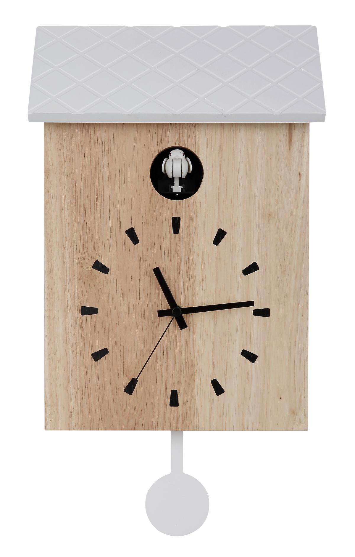 Wanduhr 78285  Clocky - Schwarz/Braun, Natur, Holz (22/7,8/38cm) - Globo