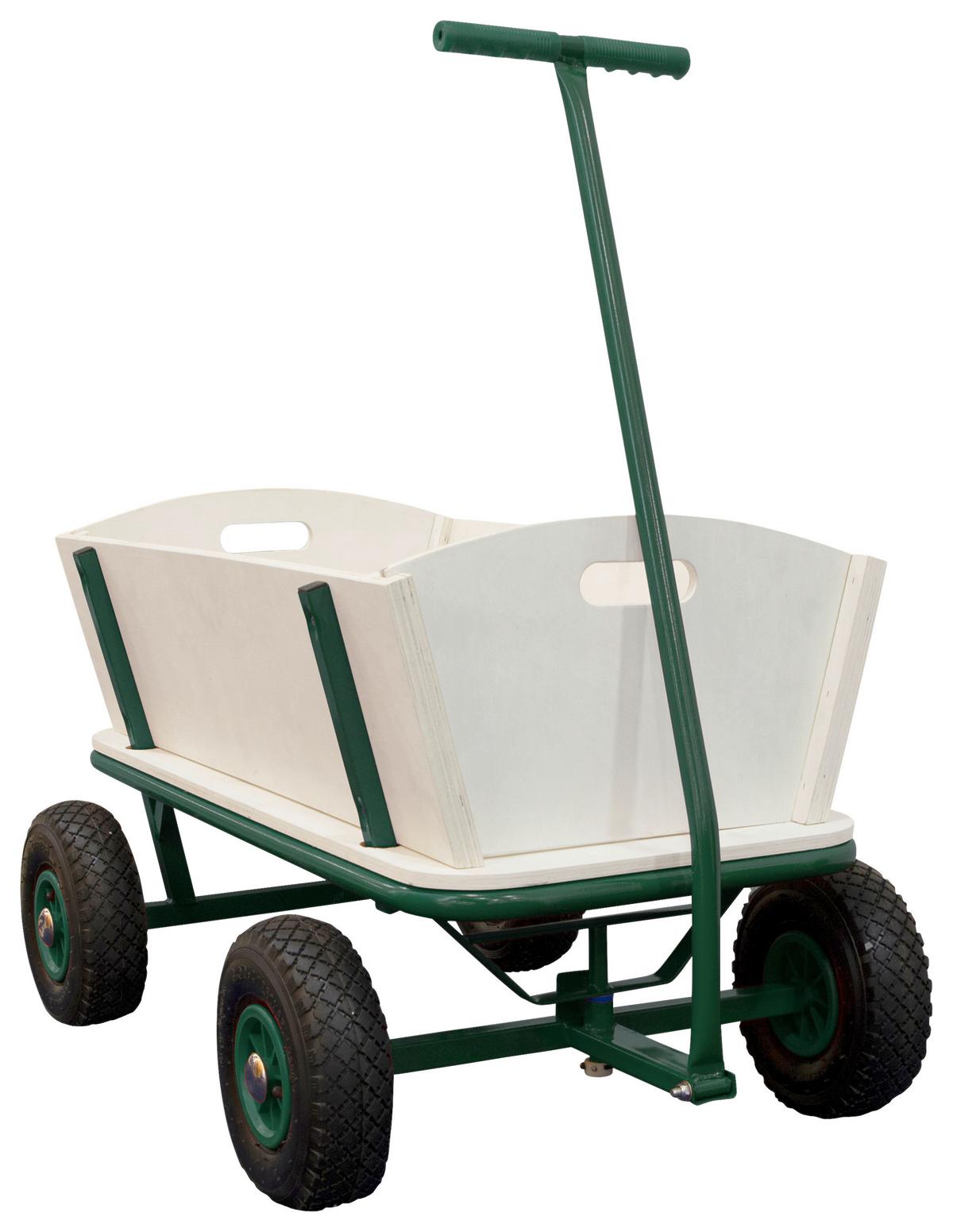 Bollerwagen S030.190.00 - Braun/Grün, KONVENTIONELL, Holz/Metall (61/95/97cm) - Ambia Garden