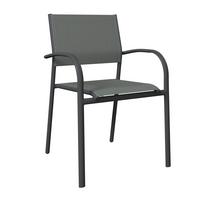 Gartensessel Paris - Anthrazit/Weiß, MODERN, Textil/Metall (57/85/57cm) - Beldano