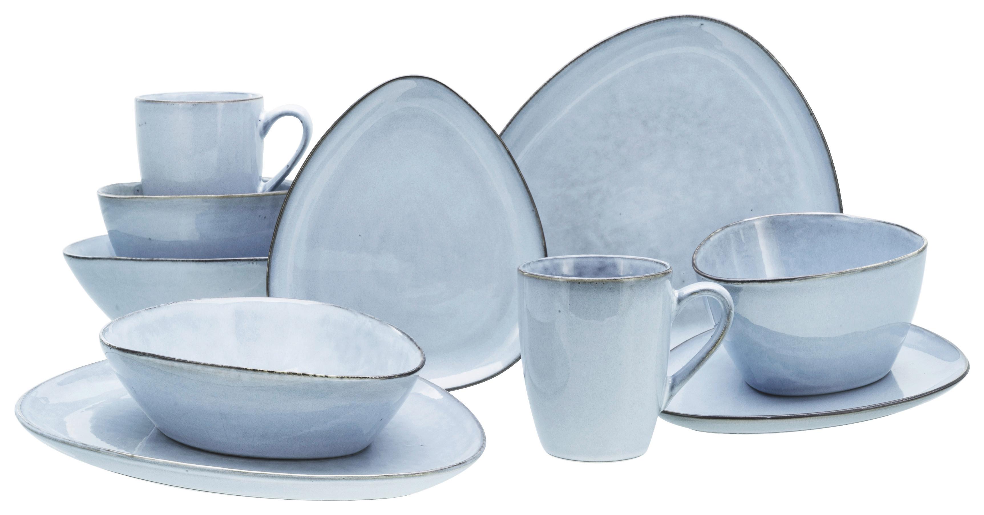 Kombiservice Cloudy 10-Tlg., Pastellblau - Pastellblau, Basics, Keramik - Creatable