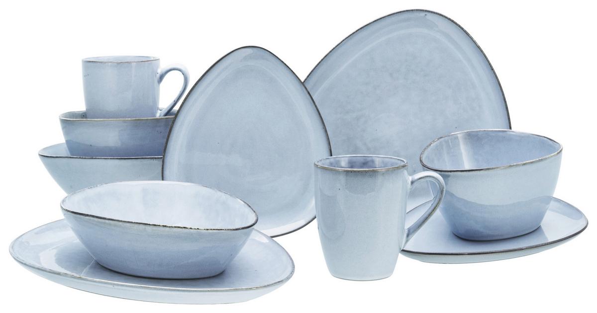 Kombiservice Cloudy 10-Tlg., Pastellblau - Pastellblau, Basics, Keramik - Creatable