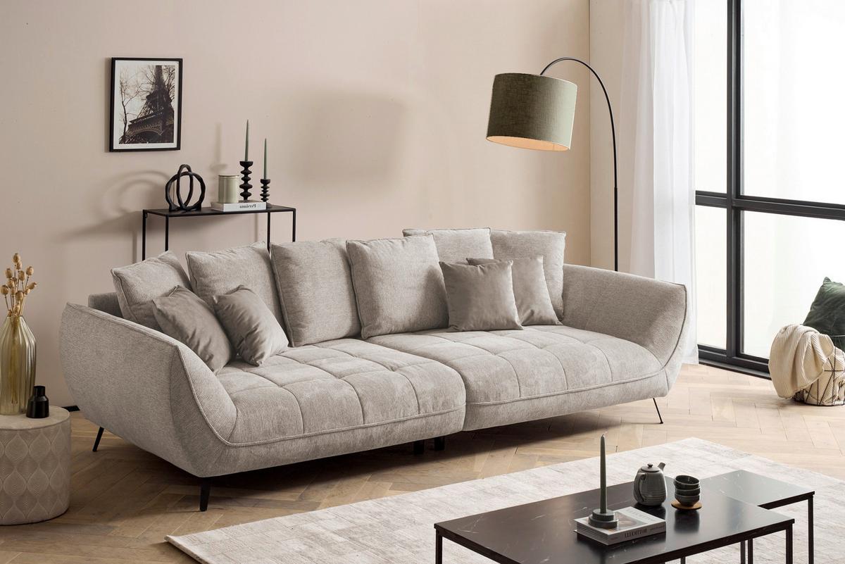 Bigsofa Triton Beige B: 311 Cm - Beige/Schwarz, Design, Textil (311/95/130cm) - Livetastic