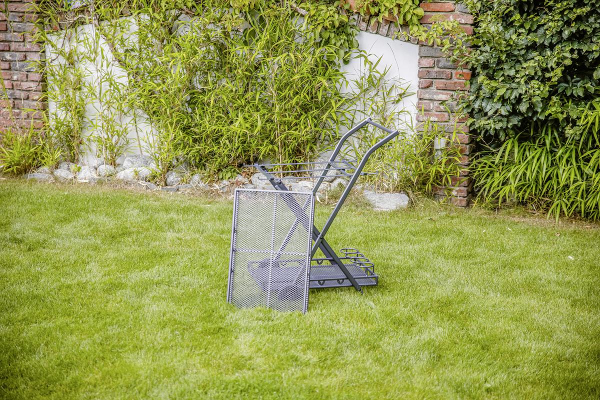 Garten-Servierwagen Toulouse 2 Ablagen Metall Grau B: 69 cm - Grau, Basics, Metall (69/54/87cm) - Gardenson