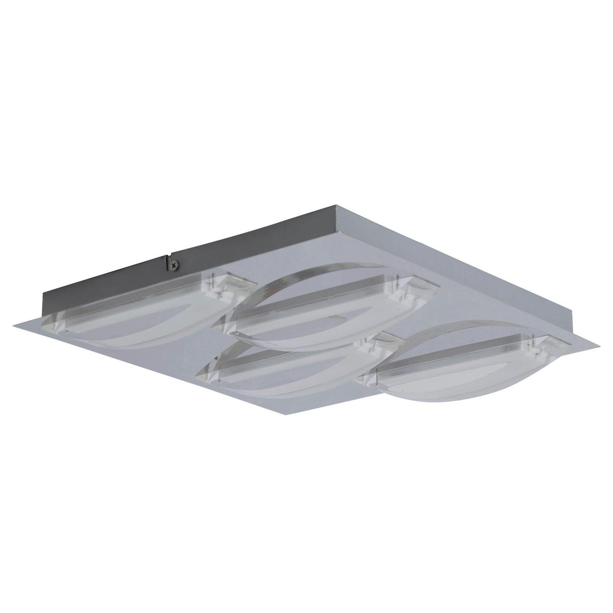LED-Deckenleuchte Chur L: 30 cm Quadratisch - Chromfarben, Basics, Kunststoff/Metall (30/5cm) - Näve