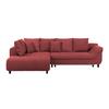 Ecksofa Mendoza - Rot/Schwarz, Design, Textil (197/309cm) - Ondega