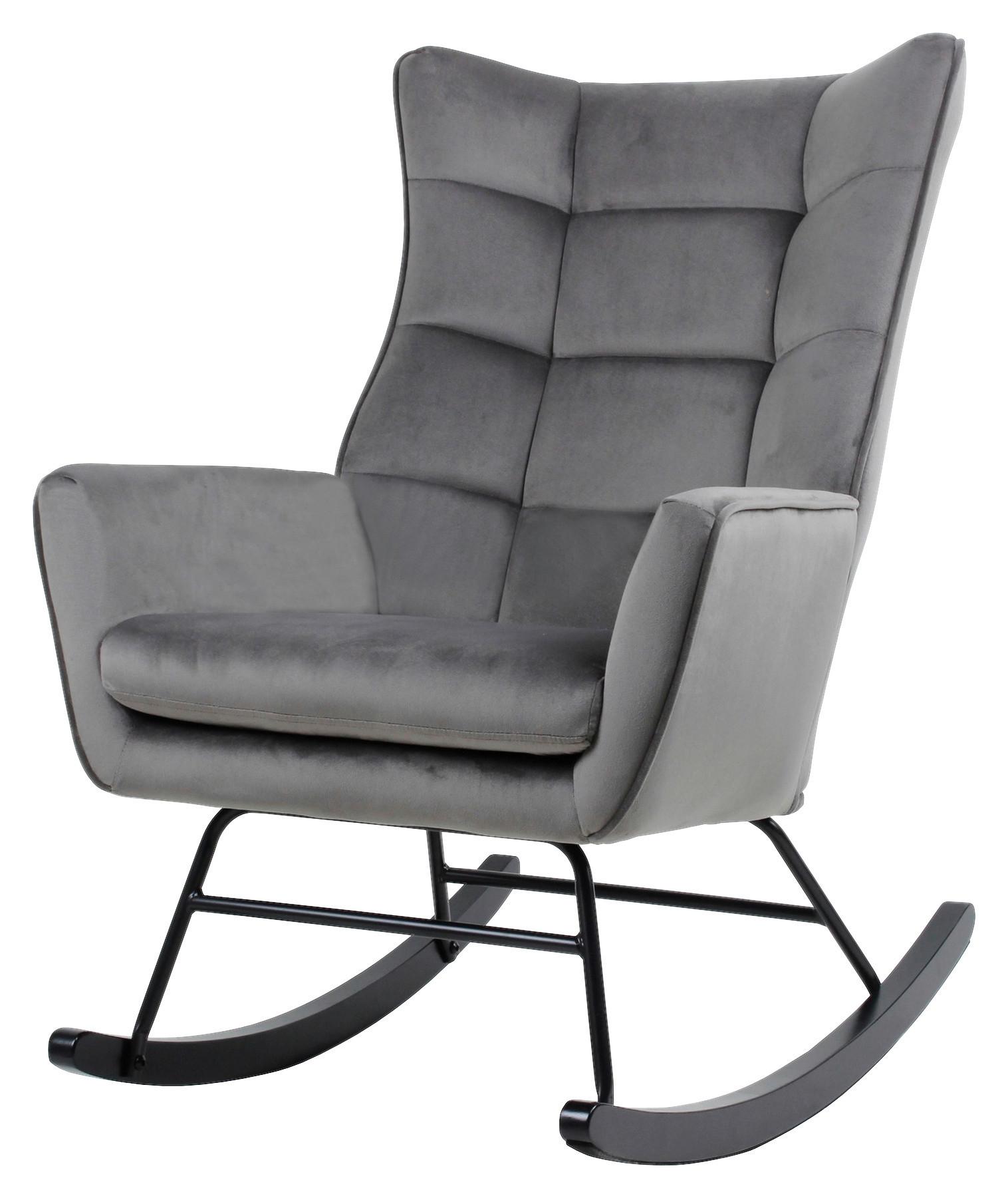 Schaukelstuhl Bryana 125 Grau, 68x97x88 Cm - Grau, Design, Holz/Kunststoff (68/97/88cm) - Kayoom