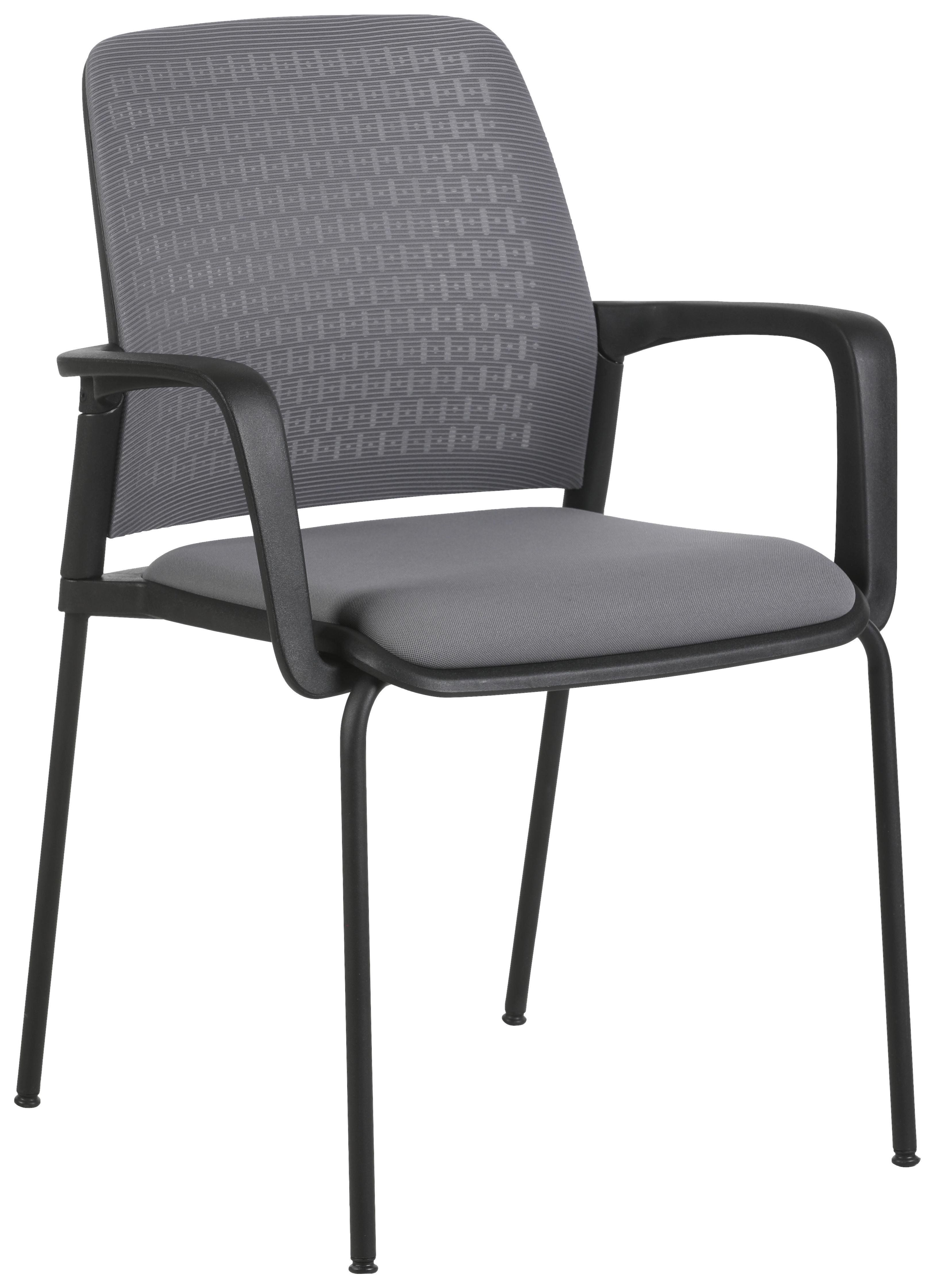 Konferenční židle PISA - šedá/černá, Moderní, kov/textil (60/85/55cm)