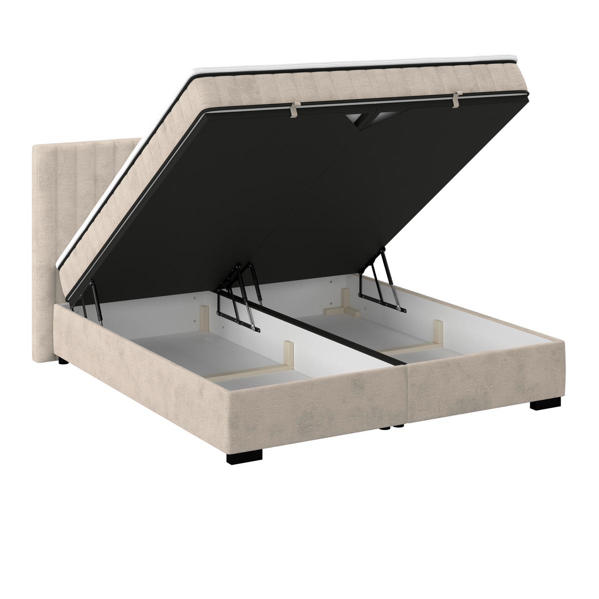Boxbett Maya 200 - Sandfarben/Schwarz, MODERN, Holz/Holzwerkstoff (200/200cm)